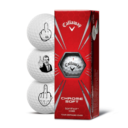 Callaway Chrome Soft Golfbälle 3er Pack Motiv F-You Mittelfinger