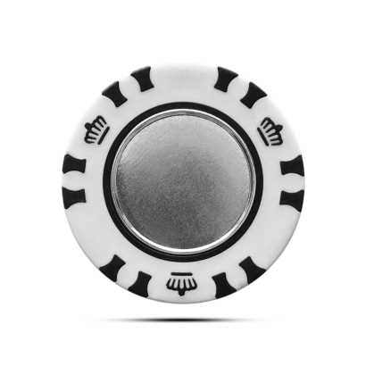 Pokerchip Krone mit magnetischem Metall Ballmarker Individuell Bedruckt Schwarz