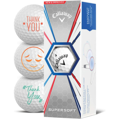 Callaway Supersoft Golfbälle 3er Pack Motiv Thank You