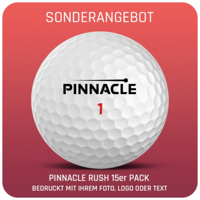 Pinnacle RUSH Distance Golfbälle 15er Pack - individuell bedruckt
