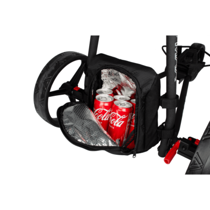 Big Max Cooler Bag geöffnet, am Trolley befestigt