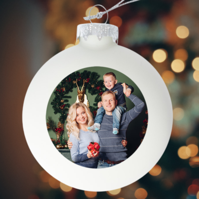 Weihnachtskugeln Weiss seidenmatt - Individuell Bedruckt