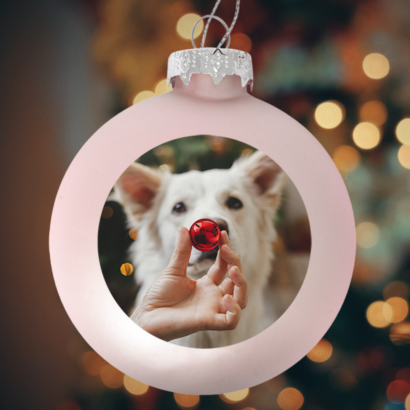 Weihnachtskugeln Rosa seidenmatt - Individuell Bedruckt