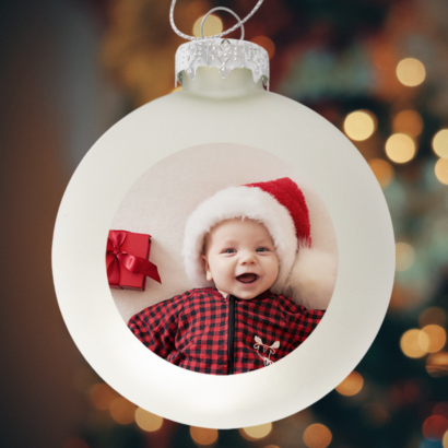 Weihnachtskugeln Silber seidenmatt - Individuell Bedruckt