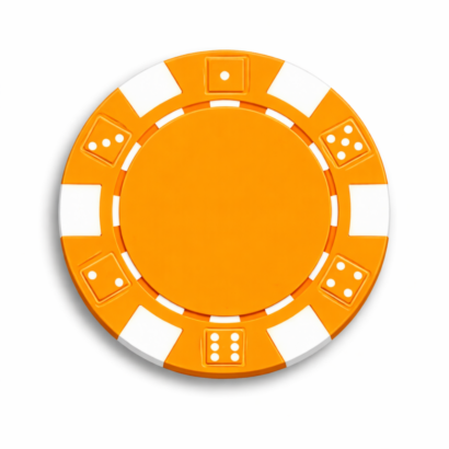 Pokerchip Ballmarker orange blanko Golf Ballmarker individuell bedruckbar Vorderseite