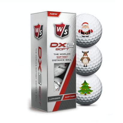 Wilson Staff DX2 Soft Christmas Golfbälle - 3er Pack
