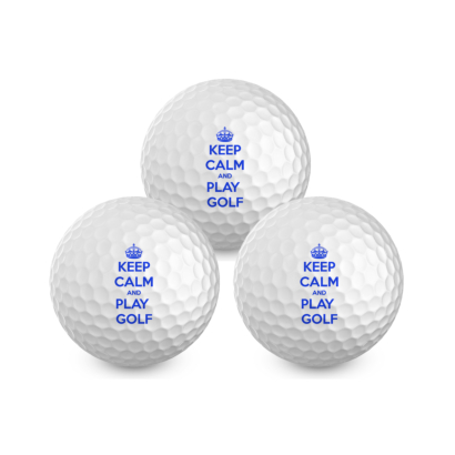 Keep Calm & Play Golf - Golfbälle -  inkl. Geschenkverpackung für 3 Golfbälle