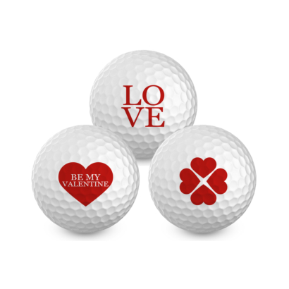 Love  - Valentine-Golfbälle - inkl. Geschenkverpackung für 3 Golfbälle