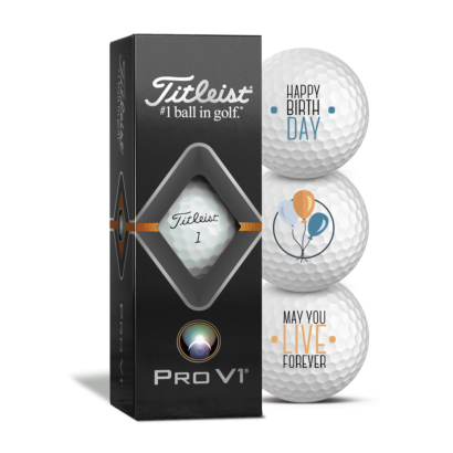 Titleist Pro V1  Golfbälle 3er Pack Motiv Happy Birthday