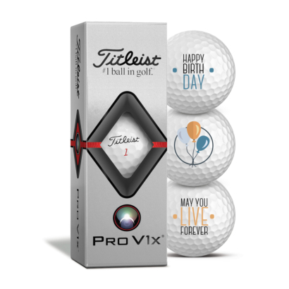 Titleist Pro V1X  Golfbälle 3er Pack Motiv Happy Birthday