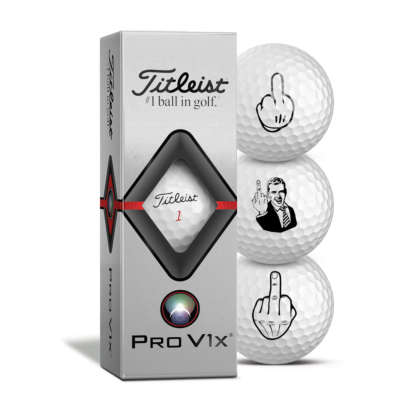 Titleist Pro V1X  Golfbälle 3er Pack Motiv F-You Mittelfinger