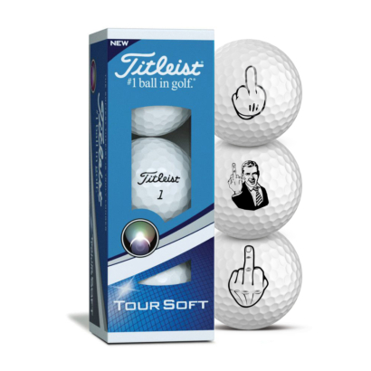Titleist Tour Soft  Golfbälle 3er Pack Motiv F-You Mittelfinger
