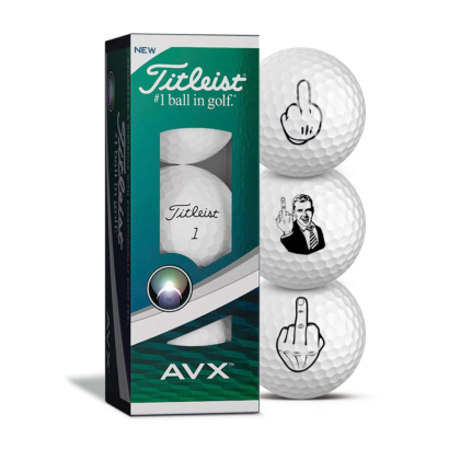 Titleist AVX  Golfbälle 3er Pack Motiv F-You Mittelfinger