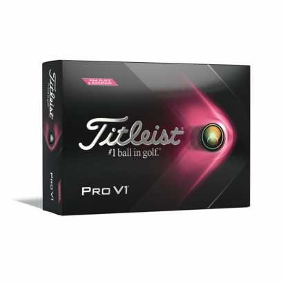 Titleist Pro V1 Golfbälle 2021 mit pinken Zahlen- 12er Pack