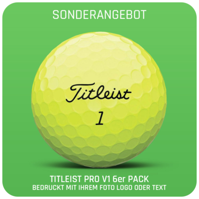 Titleist Pro V1  Golfball Gelb 6er Pack - individuell bedruckt