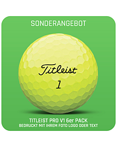 Titleist Pro V1  Golfball Gelb 6er Pack - individuell bedruckt
